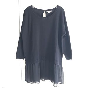 Club Monaco Dark Navy Wool Chiffon Sweater
